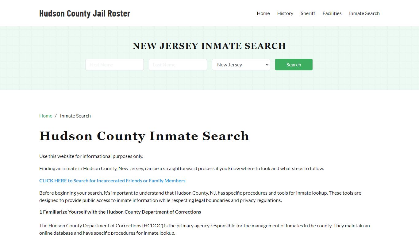 Hudson County, NJ Detainee Lookup