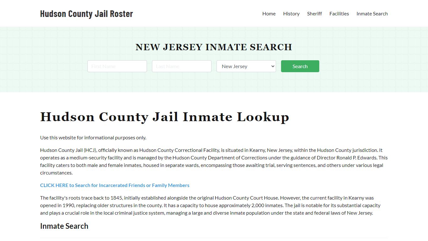 Hudson County Jail Roster Lookup, NJ, Inmate Search