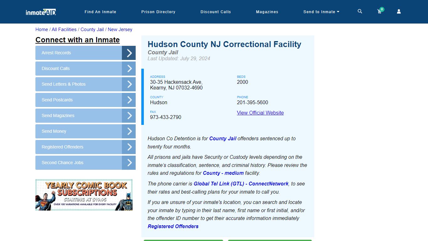 Hudson County NJ Correctional Facility - Inmate Locator